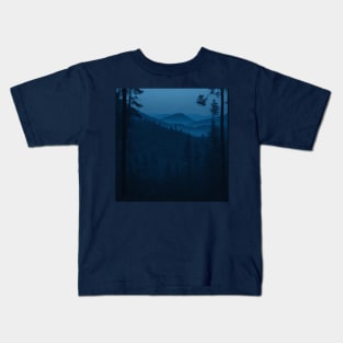 Blue Dusk Forest View #5 Kids T-Shirt